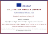 Call for applications to study abroad (Erasmus+ programme)